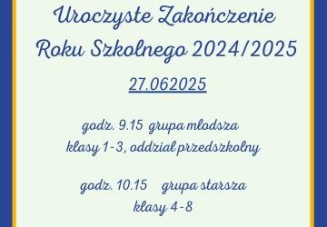 Uroczyste zakończenie roku szkolnego