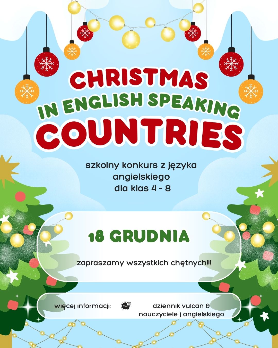 Konkurs języka angielskiego  - Zapraszamy serdecznie