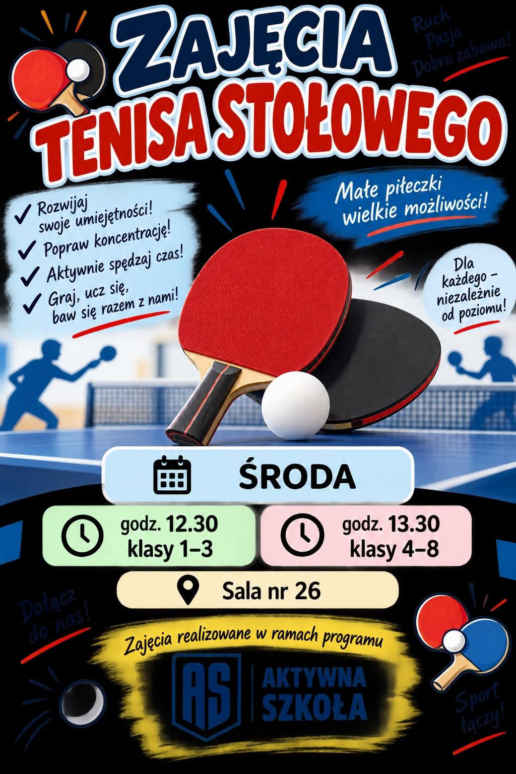 Zajęcia z tenisa stołowego